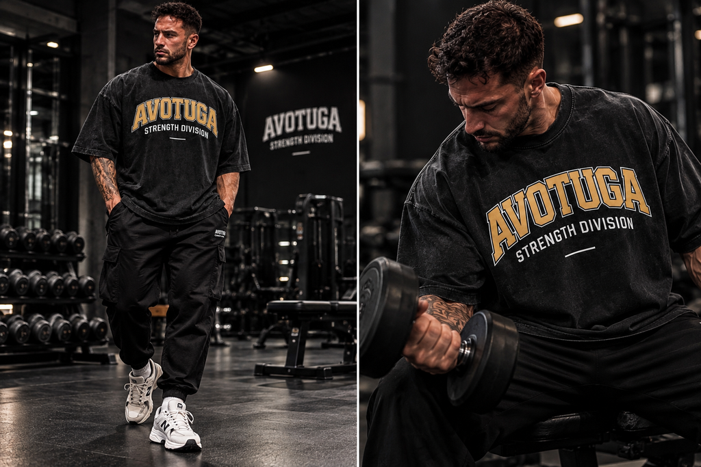 AVOTUGA Oversized Vintage Tee – Strength Division