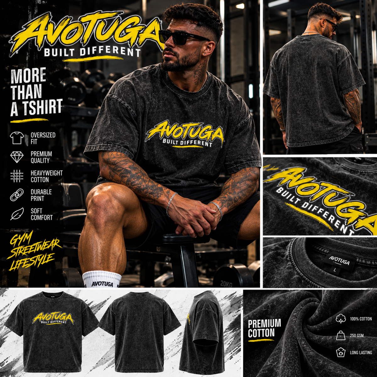 AVOTUGA Oversized Vintage Built Different